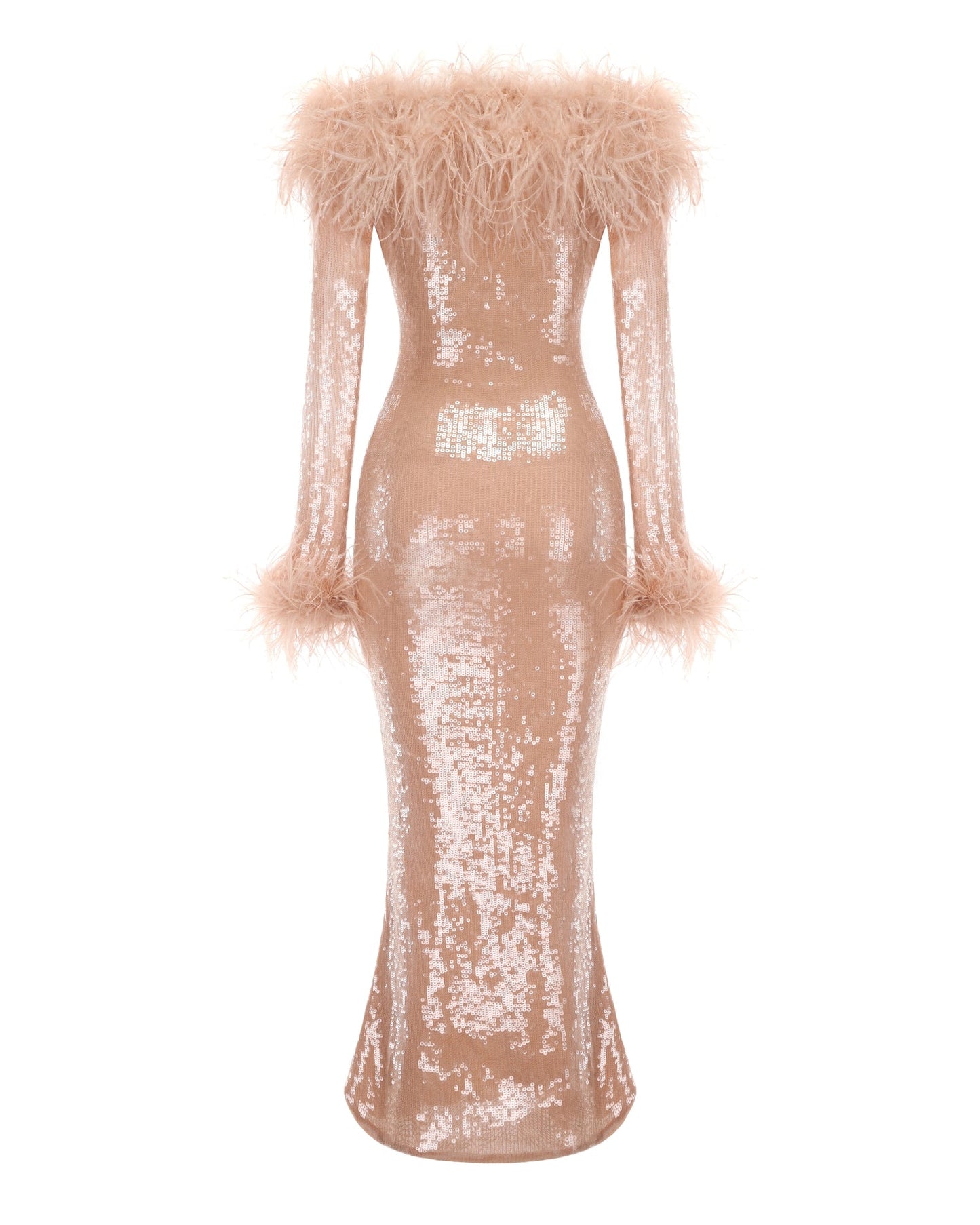 Neva Sequin Maxi Dress (Nude)