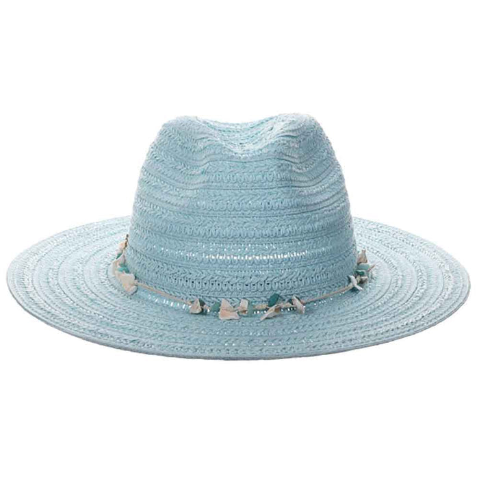 Claire Crochet Straw Safari Hat with Shells - Cappelli Straworld Safari Hat Cappelli Straworld