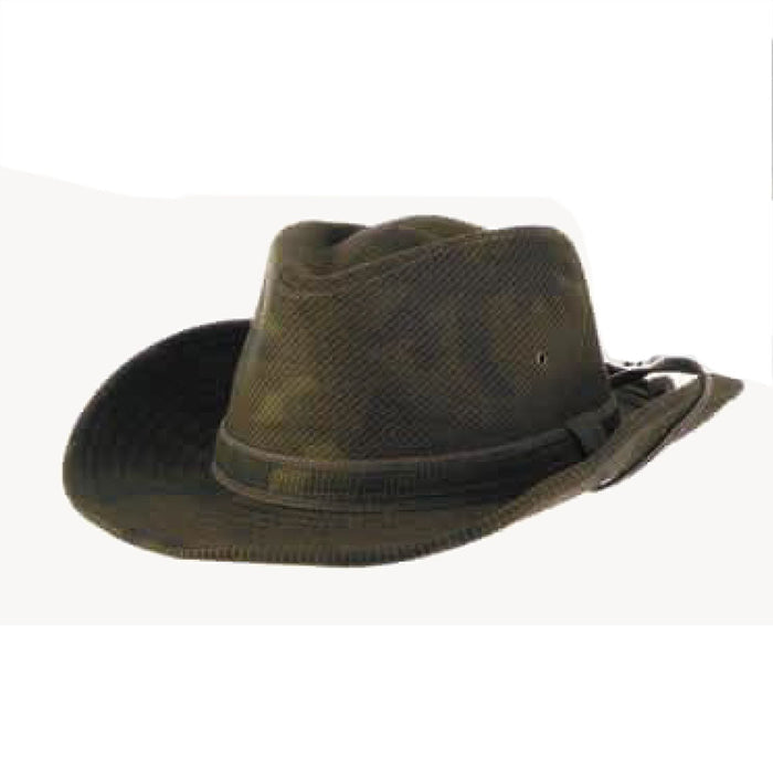 Cotton Blend Camo Cowboy hat with Shapeable Brim - Dorfman Pacific Hats Cowboy Hat Dorfman Hat Co. MW308 Green X-Large
