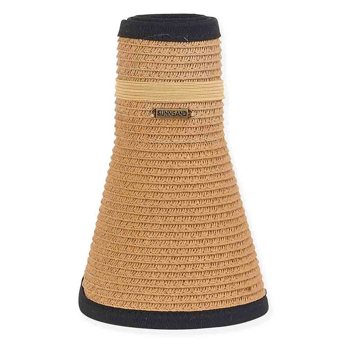 Del Mar Plata Roll Up Visor Hat with Printed Underbrim - Sun 'N' Sand Hats Visor Cap Sun N Sand Hats