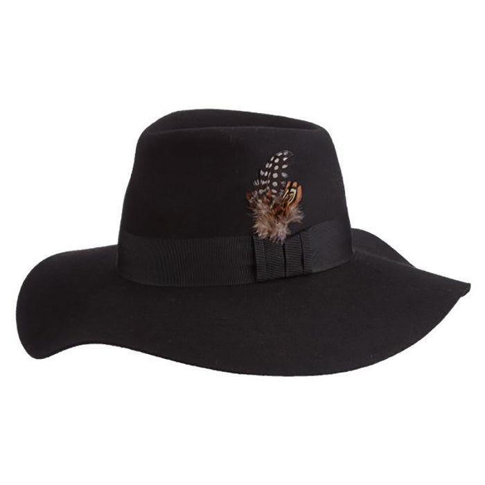 Floppy Brim Wool Felt Women's Safari Hat - Brooklyn Hats Safari Hat Brooklyn Hat BKN1413 Black Medium (57 cm)