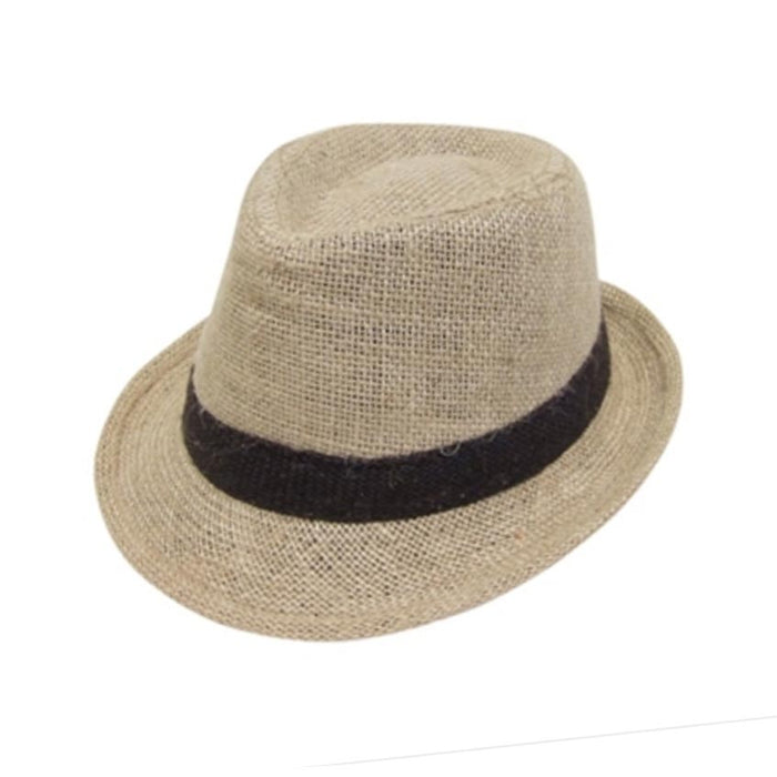 Hemp Fedora Hat for Extra Small Heads - Fun Day Sun Hats Fedora Hat Boardwalk Style Hats DA2900 Natural XXS (52 cm)