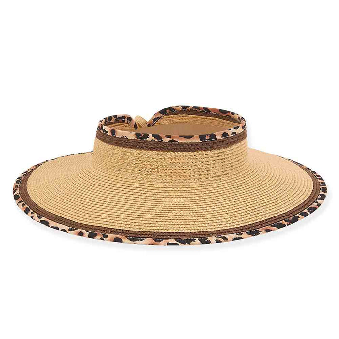 Leopard Print Wrap Around Visor Hat - Sun 'N' Sand Hats Visor Cap Sun N Sand Hats HH2733A Tan