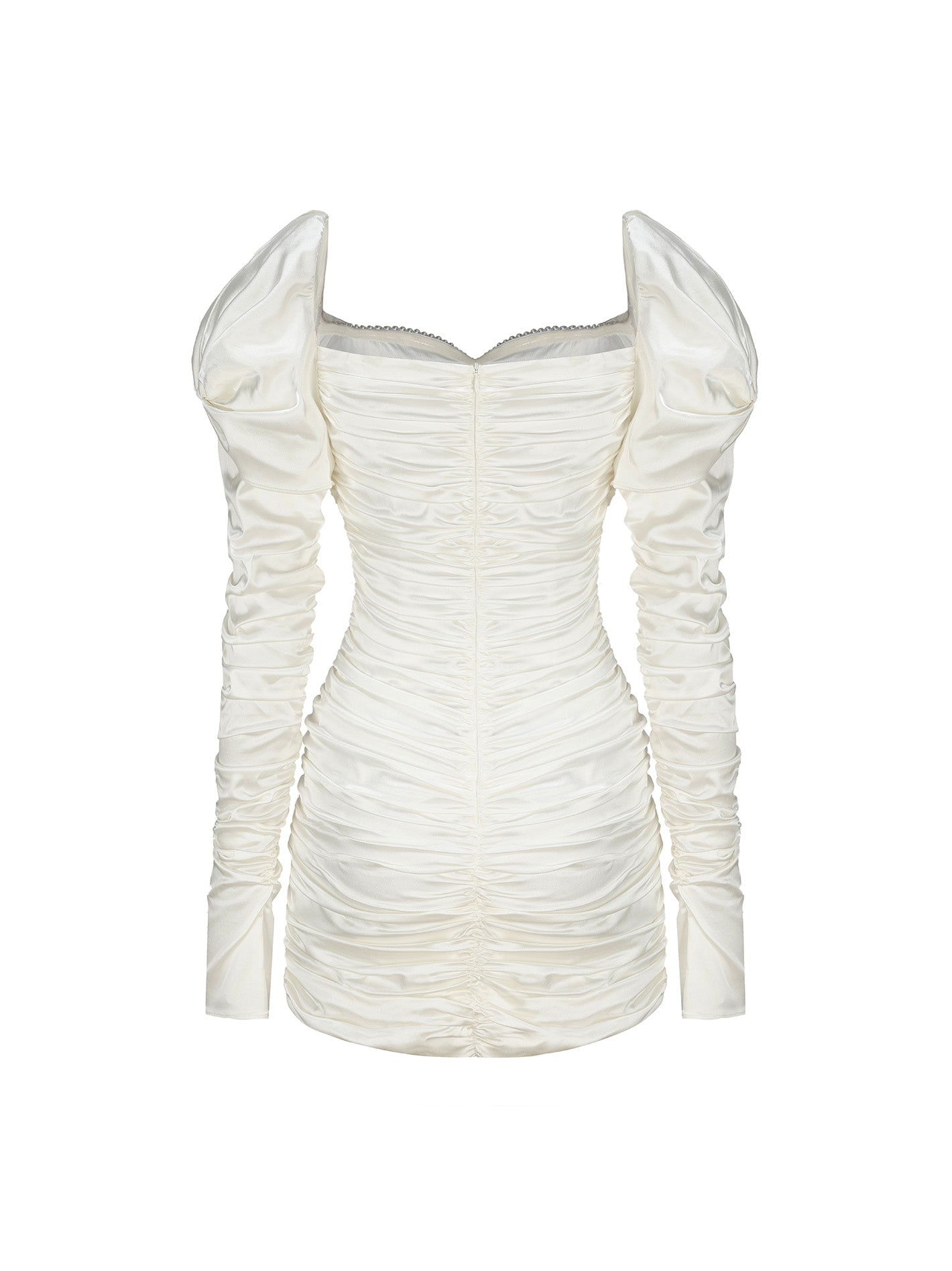 Daphne Satin Dress (White) (Final Sale)