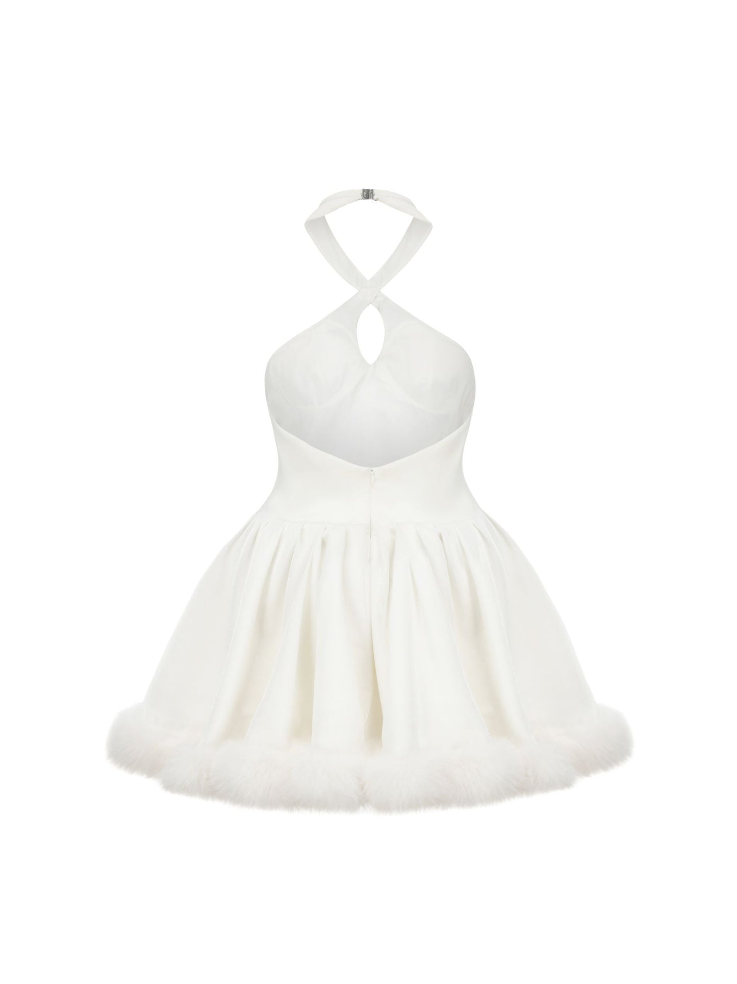 Juliet Velvet Halter Dress (White) (Final Sale)