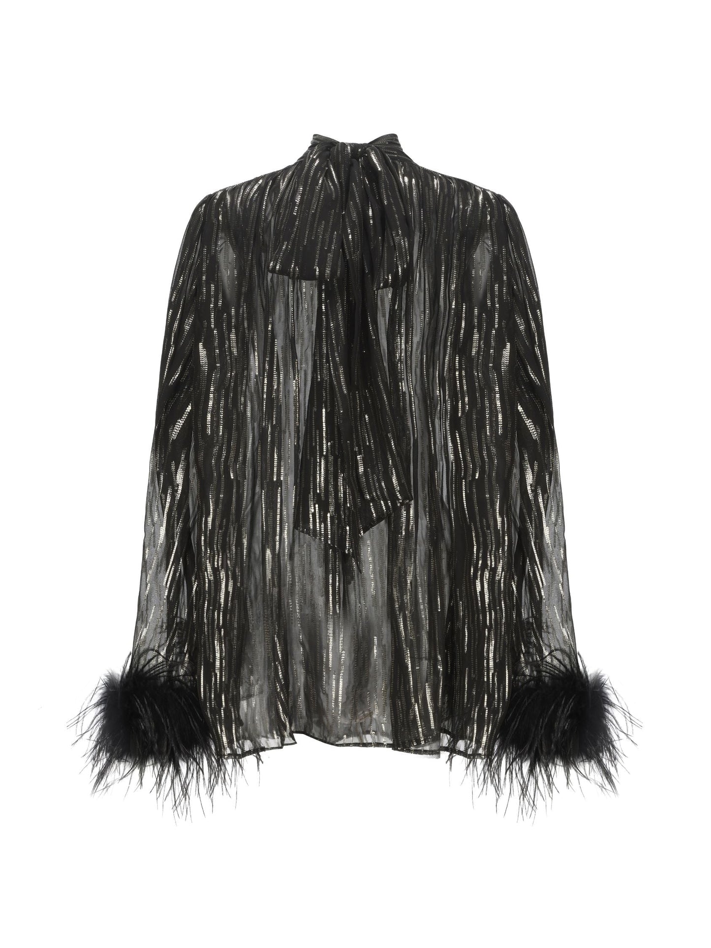 Keira Feather Top (Black) (Final Sale)
