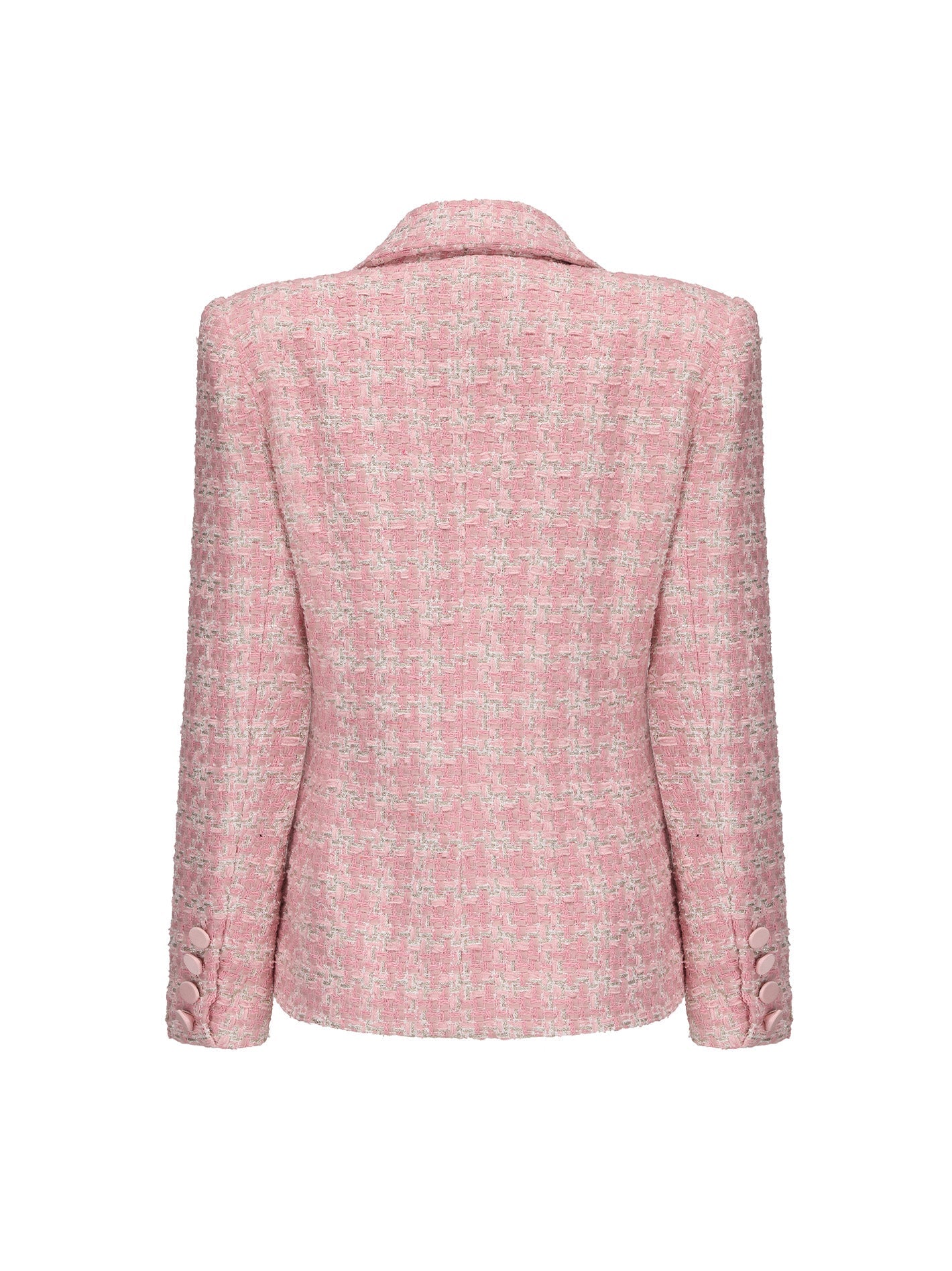 Maya Textured Lapel Pink Checkered Suit Jacket (Final Sale)