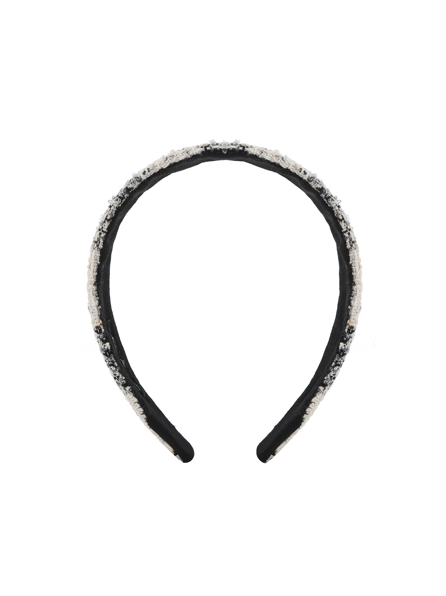 Elsa Woven Black Checkered Knit Headband