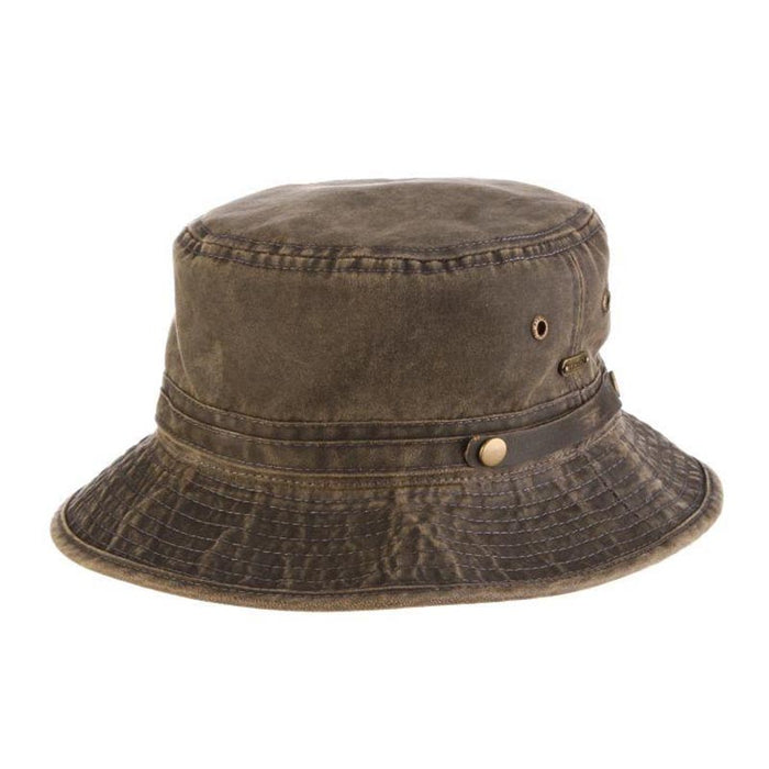 Roll-Up Weathered Cotton Bucket Hat - Stetson Hats Bucket Hat Stetson Hats