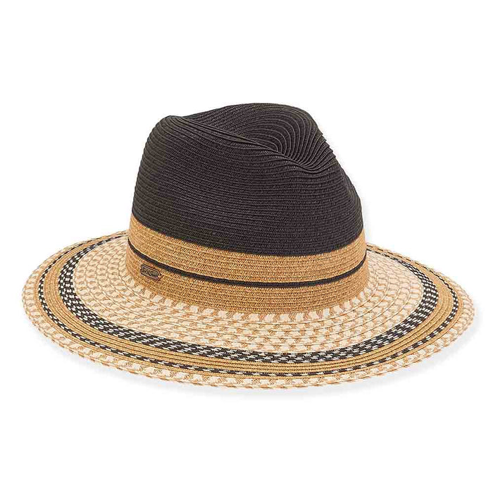 Striped Multi Tone Summer Safari Hat - Sun 'N' Sand Hats Safari Hat Sun N Sand Hats
