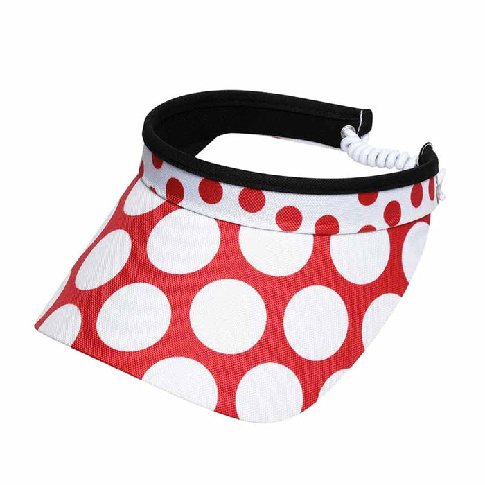 TA DOT! Golf Sun Visor with Coil Lace - GloveIt® Golf Hats Visor Cap GloveIt V282 Red