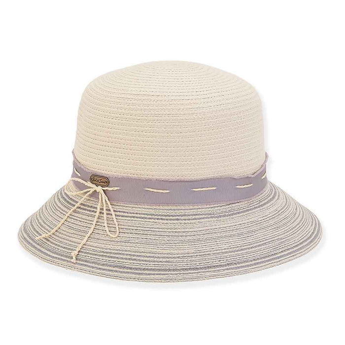 Two Tone Polybraid Cloche - Sun 'N' Sand Hats Cloche Sun N Sand Hats HH2753B Grey OS (57 cm)
