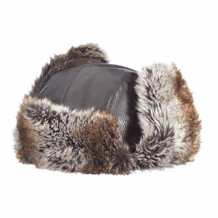 Weather Leather Faux Fur Trooper - Dorfman Pacific Winter Hat Trapper Hat Dorfman Hat Co.