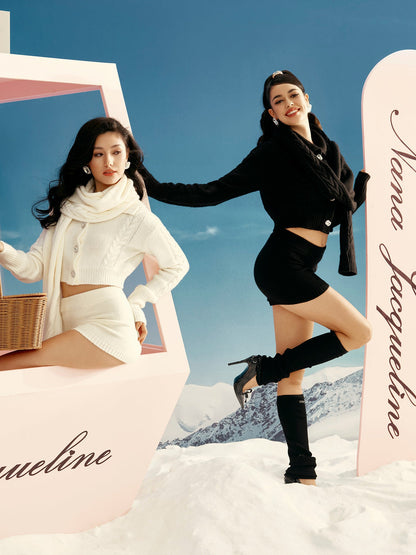 Addison Coat + Scarf Set (White) (Final Sale)