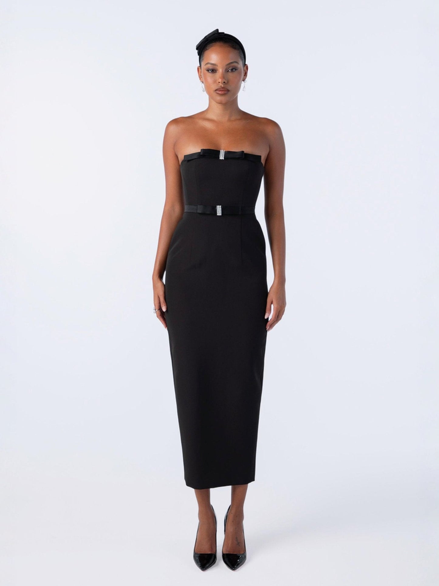 Demi Bow Dress (Black) (Final Sale)