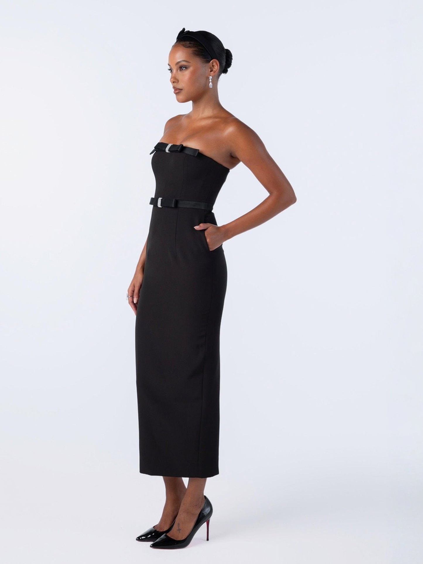 Demi Bow Dress (Black) (Final Sale)