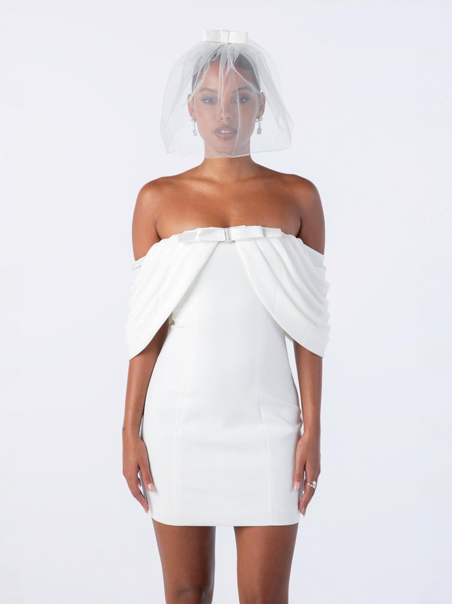 Kate Bow Dress (White)