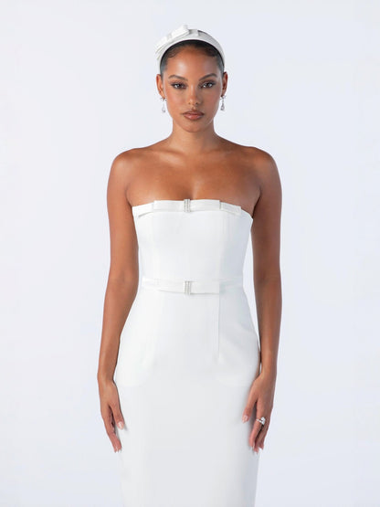 Demi Bow Dress (White) (Final Sale)