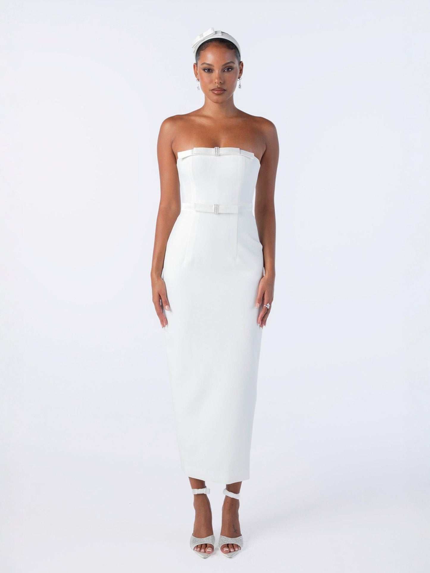 Demi Bow Dress (White) (Final Sale)