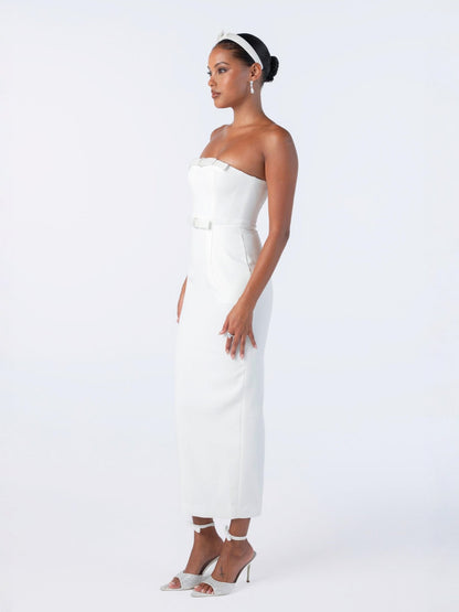 Demi Bow Dress (White) (Final Sale)