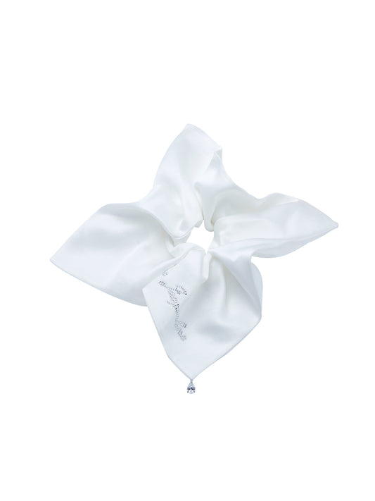 Charlotte Bow White Hair Tie