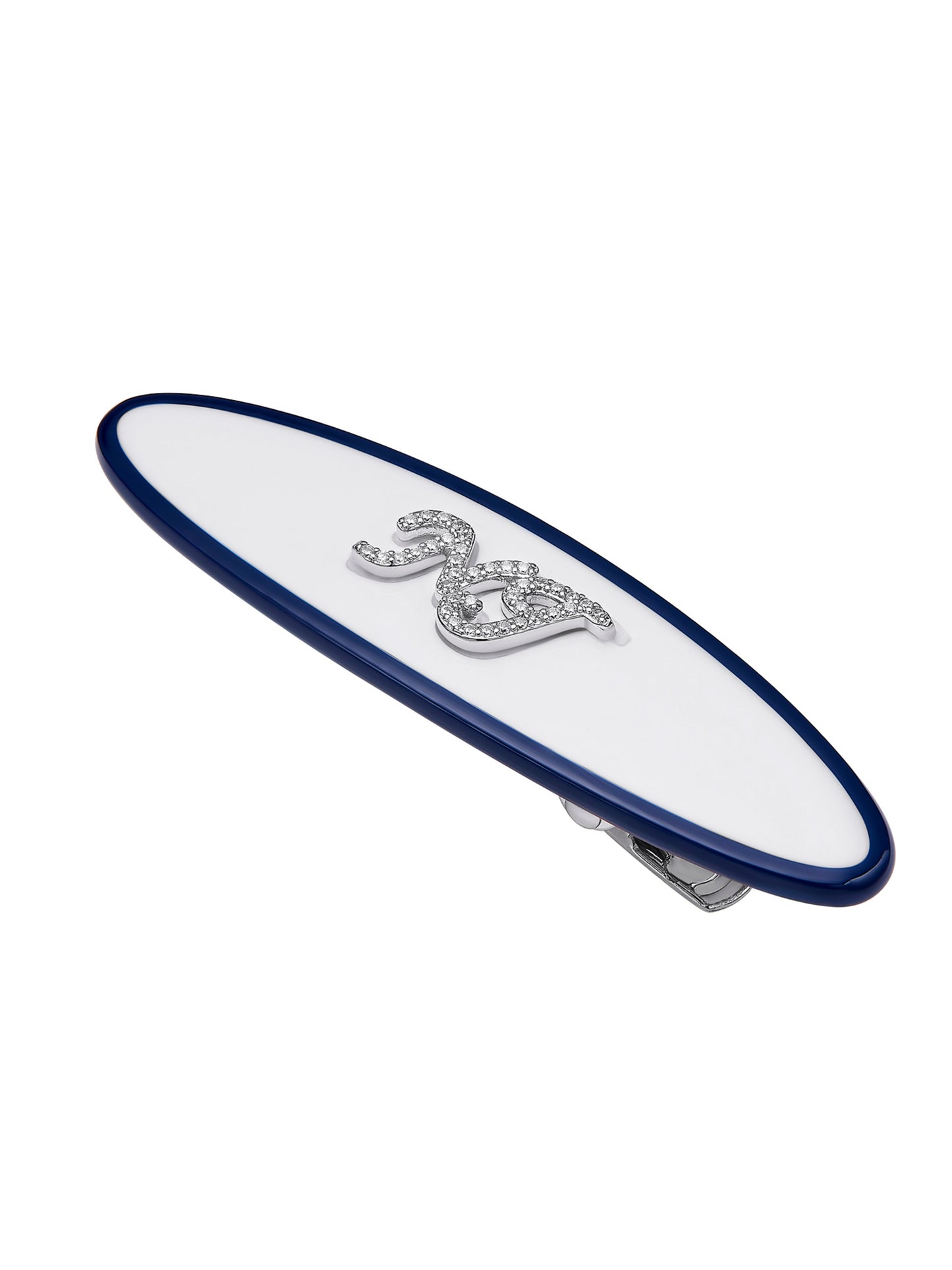 Giana Oval White Hair Clip