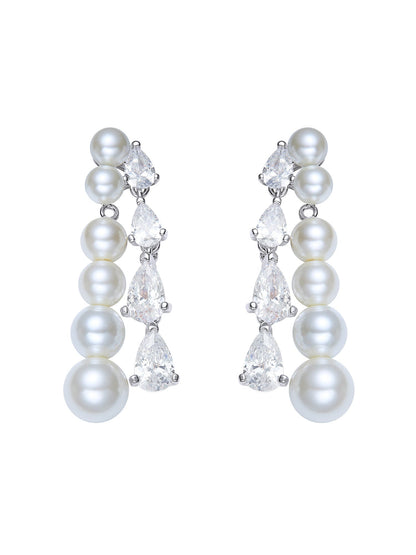 Adriana Pearl and Crystal Drop Earrings