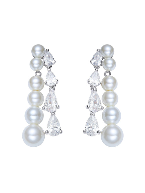 Adriana Pearl and Crystal Drop Earrings