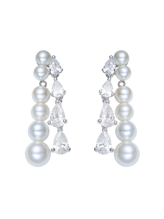 Adriana Pearl and Crystal Drop Earrings