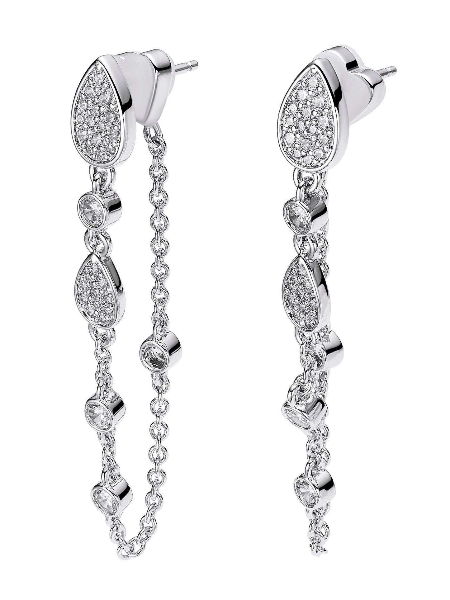 Amélie Crystal Drop Chain Earrings