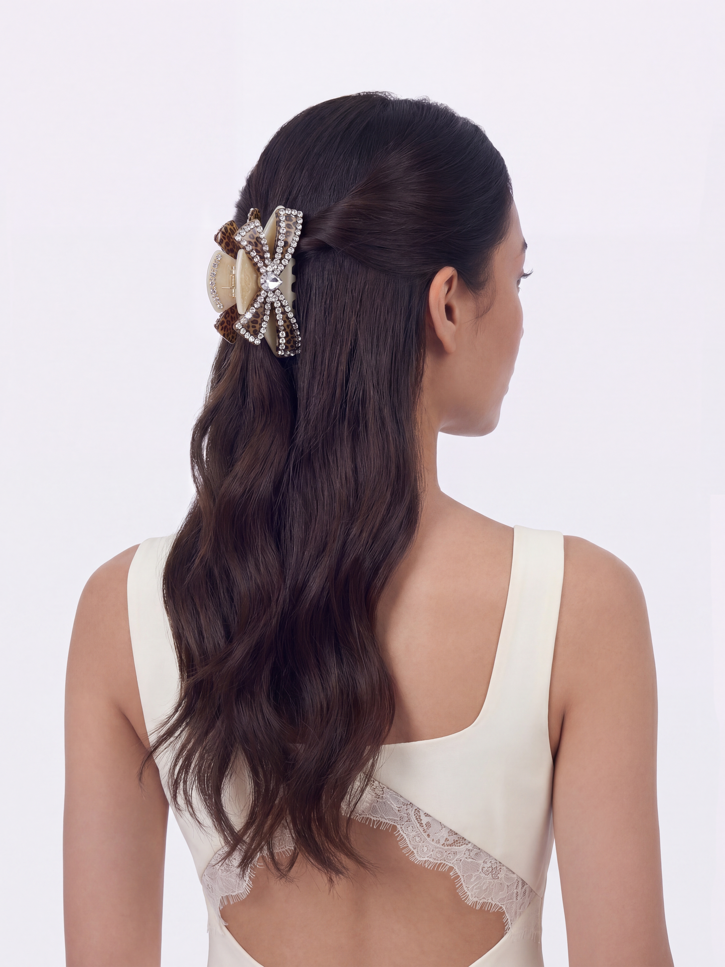 Milania Bow Beige Hair Clip