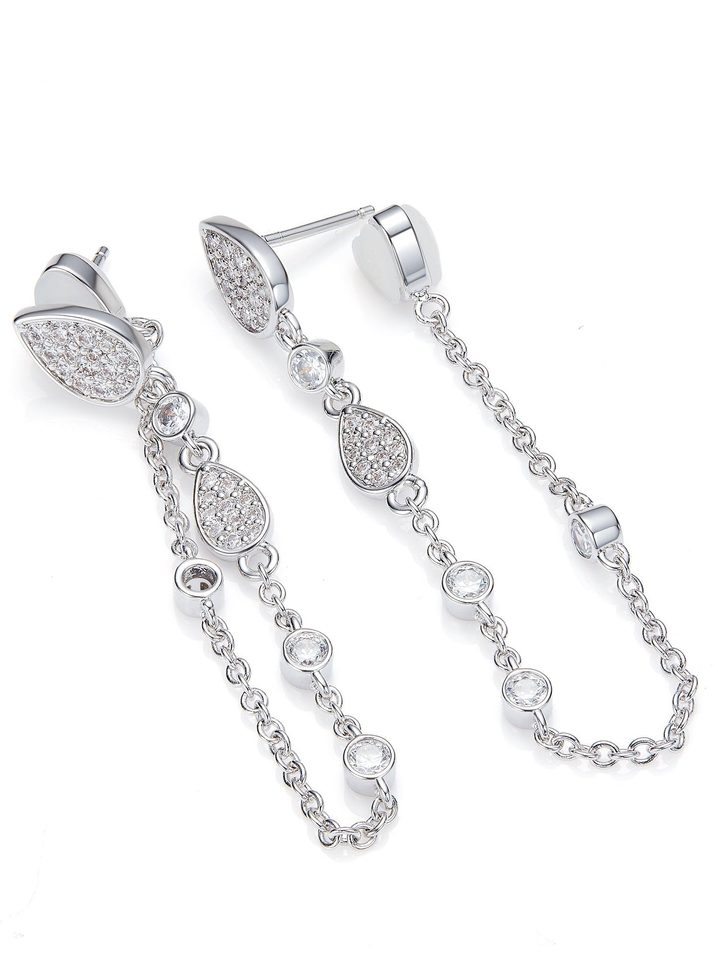 Amélie Crystal Drop Chain Earrings