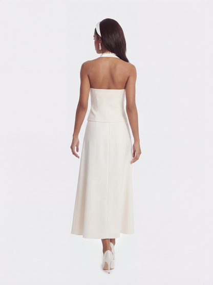 Amara Tailored Halter White Vest