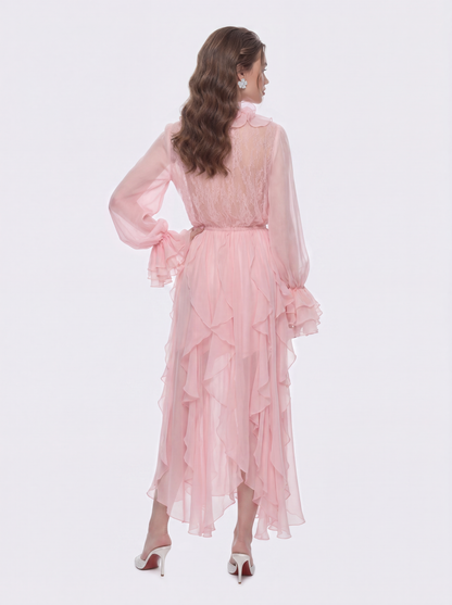 Capri Ruffle Pink Dress