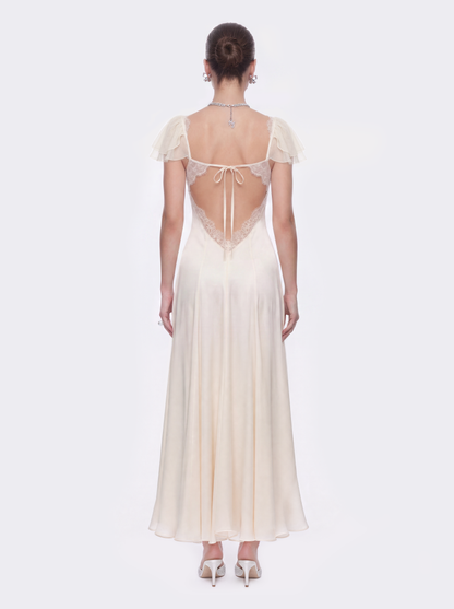 Meadow Open-Back Champagne Dress