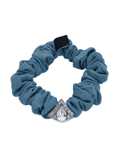 Helene Crystal Denim Scrunchie Set
