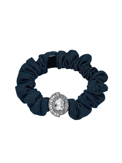 Helene Crystal Denim Scrunchie Set