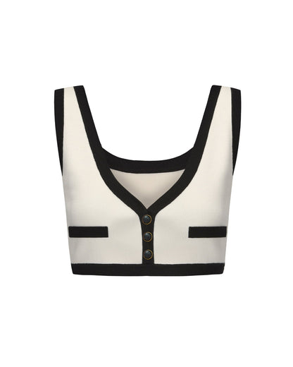 Eliza Vest Top (White)