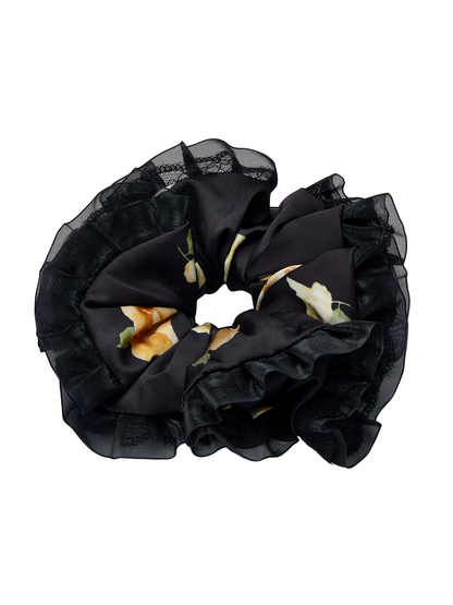 Claudia Lace Black Scrunchie