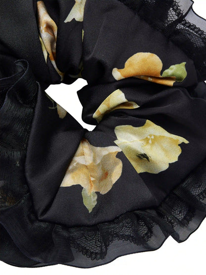 Claudia Lace Black Scrunchie