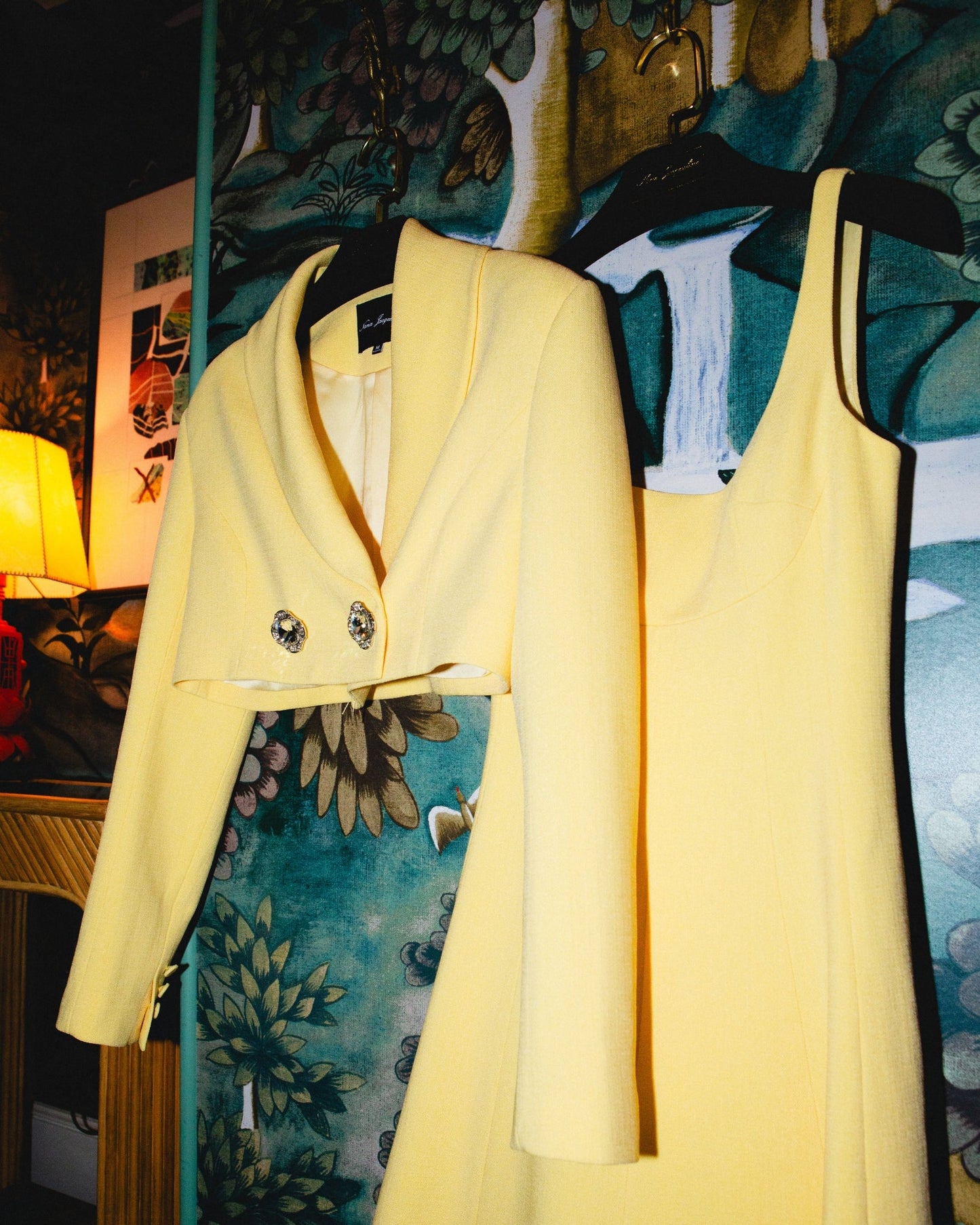 Josephine Square-Neck Yellow Midi Dress