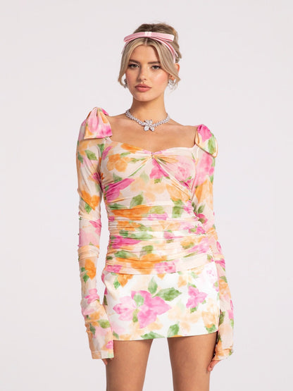 Emilia Satin Skirt (Floral) (Final Sale)