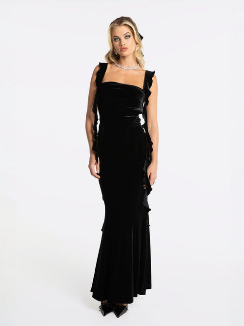 Caroline Velvet Dress (Black)