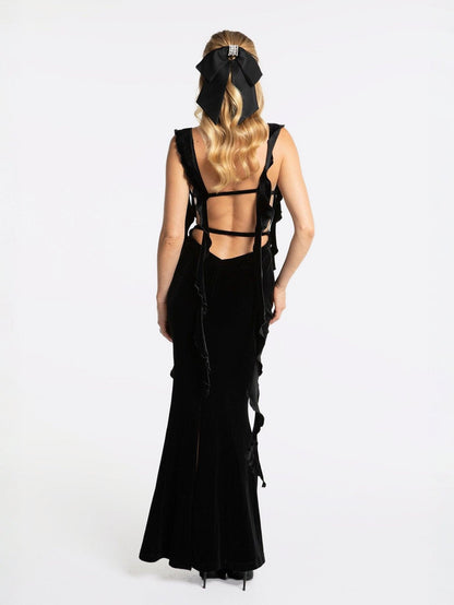 Caroline Velvet Dress (Black)