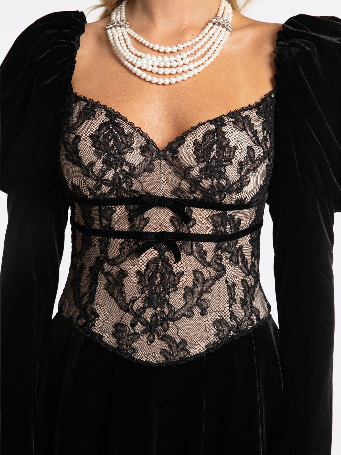 Evelyn Velvet Dress (Black) (Final Sale)