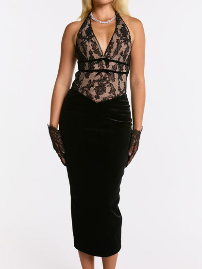 Matilda Velvet Dress (Black)