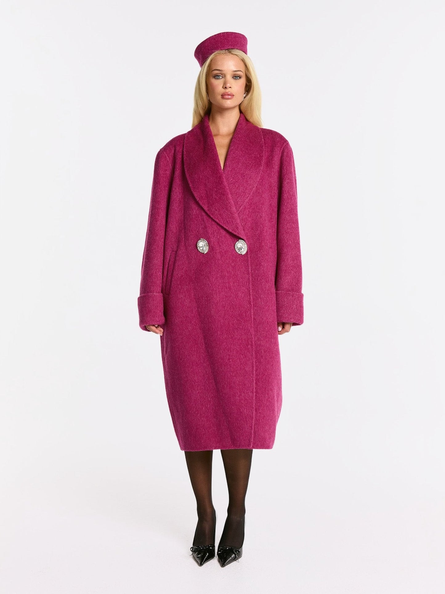 Audrina Coat (Rose Red) (Final Sale)