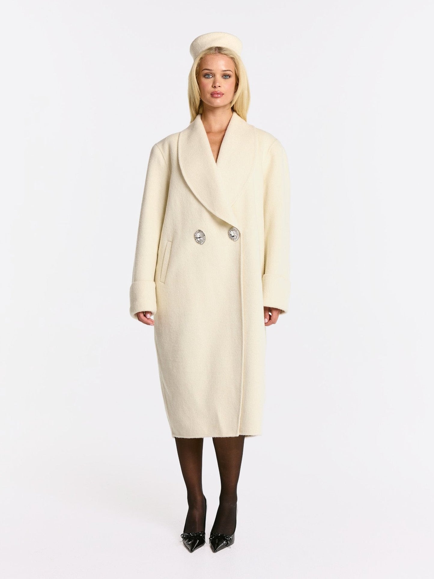 Audrina Coat (White) (Final Sale)