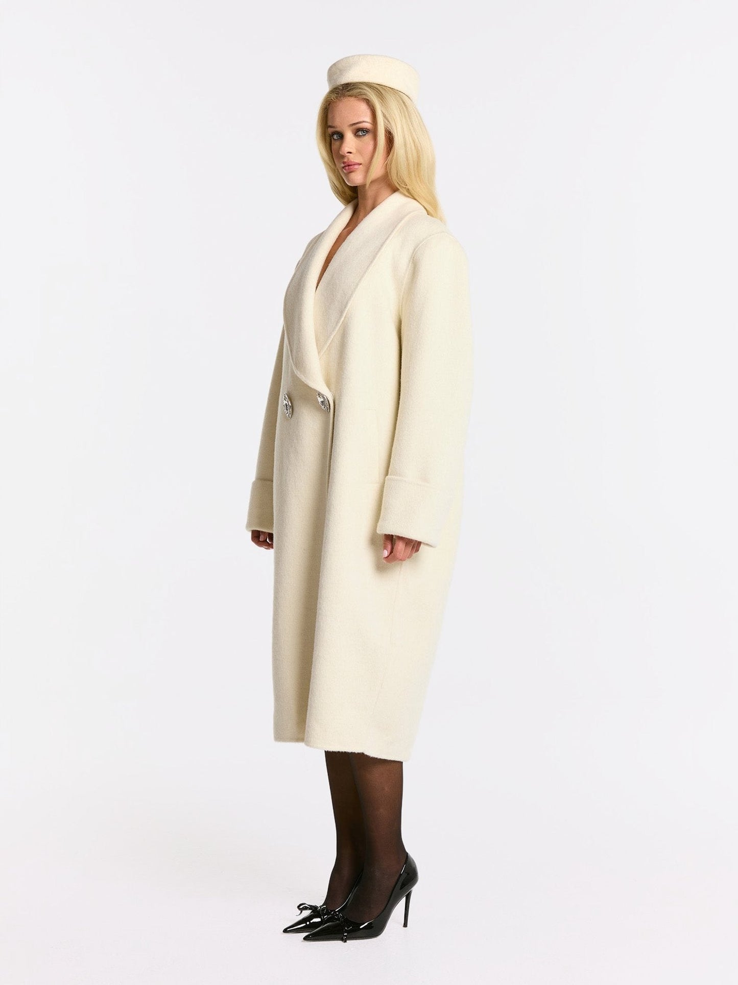 Audrina Coat (White) (Final Sale)