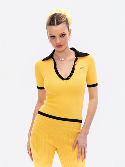 Hazel Polo Top (Yellow)